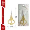 Peach Blossom Retro Pointed Tip Stainless Steel Scissors for Embroidery, Yarn, Paper - Ideal for Home, Office, and Crafts.