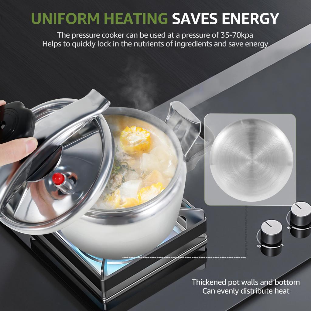 3-liter Pressure Cooker Aluminum Alloy Material with Safety Valve Anti Scald Handle for Safe Cooking Kitchen Cookware Accessory