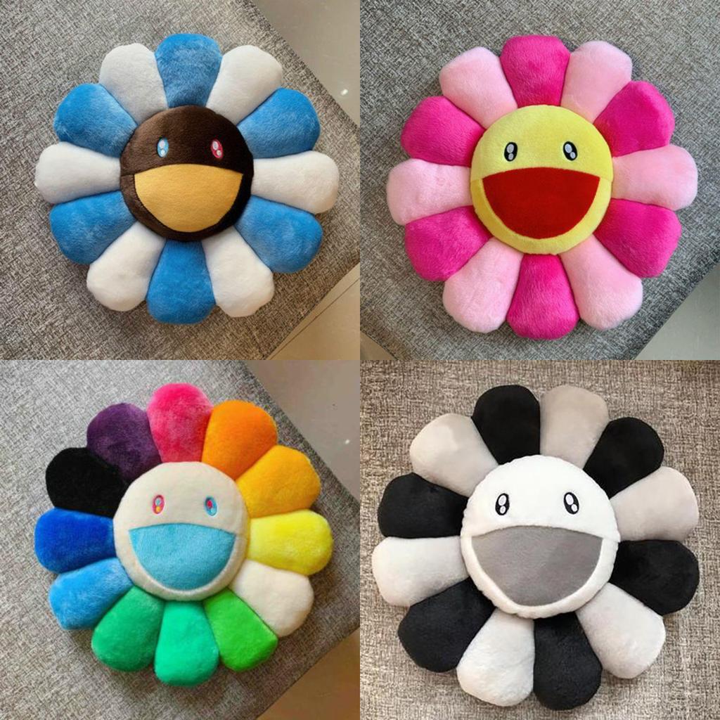 Bright And Colorful 40cm Takashi Murakami Rainbow Flower Pillow Plush For Kids
