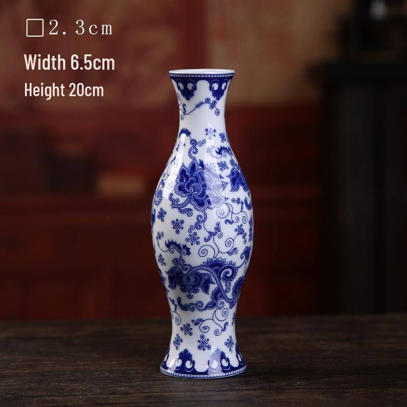 Antique Blue and White Chinese Porcelain Vase - European & American Handicraft for Flower Arrangements