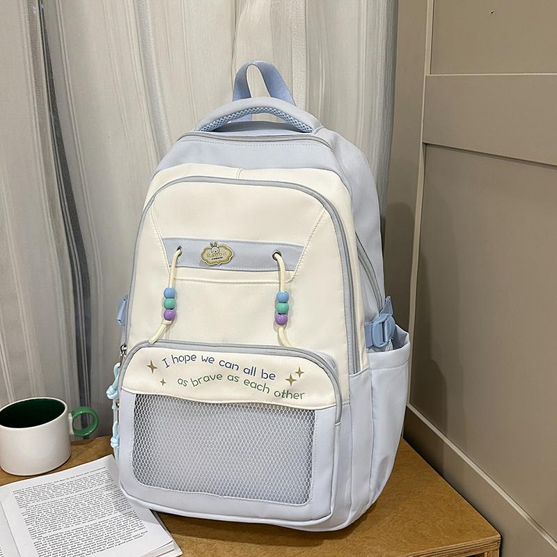 Contrast Color Large Capacity Backpack Student Schoolbag Women's Lightweight Backpack