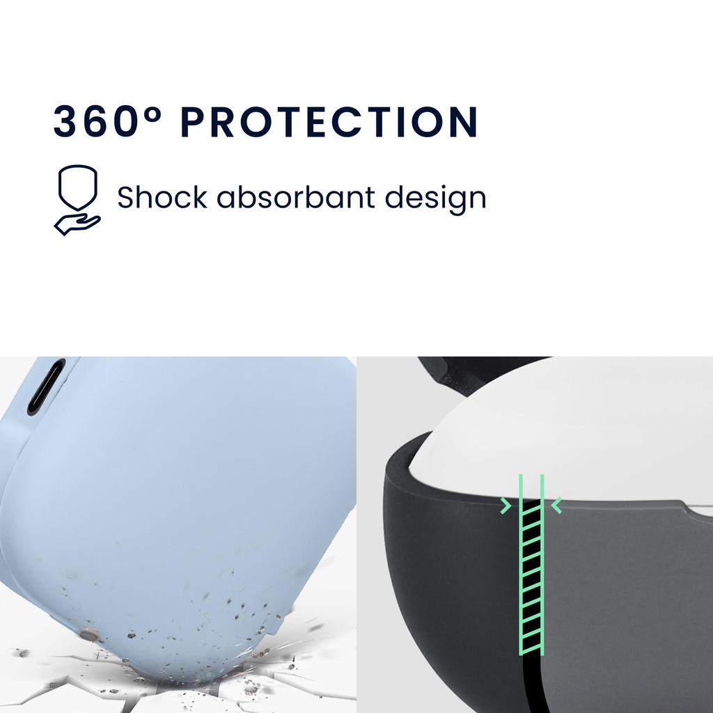 Kwmobile Earphone Case for Xiaomi Redmi Buds 6 Active Wireless Light Blue - Earphones, Silicone, Drop-Resistant,