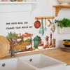 Cartoon Kitchenware, Vegetables and English Phrases, Home Background and Wall Beautification Stickers