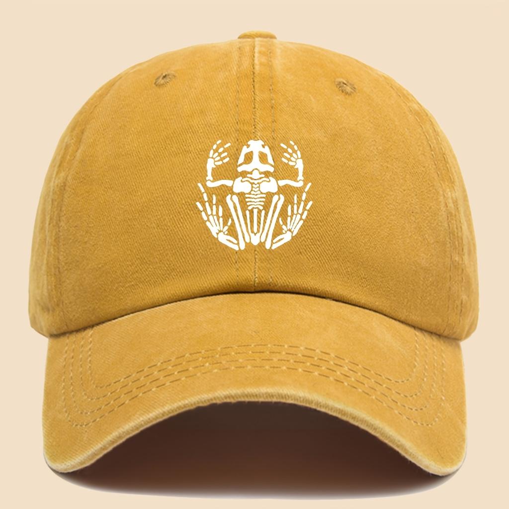 Baseballkappe mit Skelettfrosch-Aufdruck für Männer und Frauen, zum Angeln und für Outdoor-Erkundungen, Geschenk zum Vatertag und Muttertag