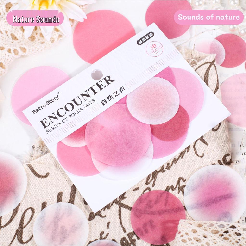 Paper Ink Dot Stickers: Simple DIY Round Journal Decoration Pack for Students