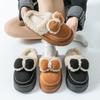 Bow cotton slippers thickened cotton shoes autumn and winter velvet warm comfortable indoor home and outdoor shoes