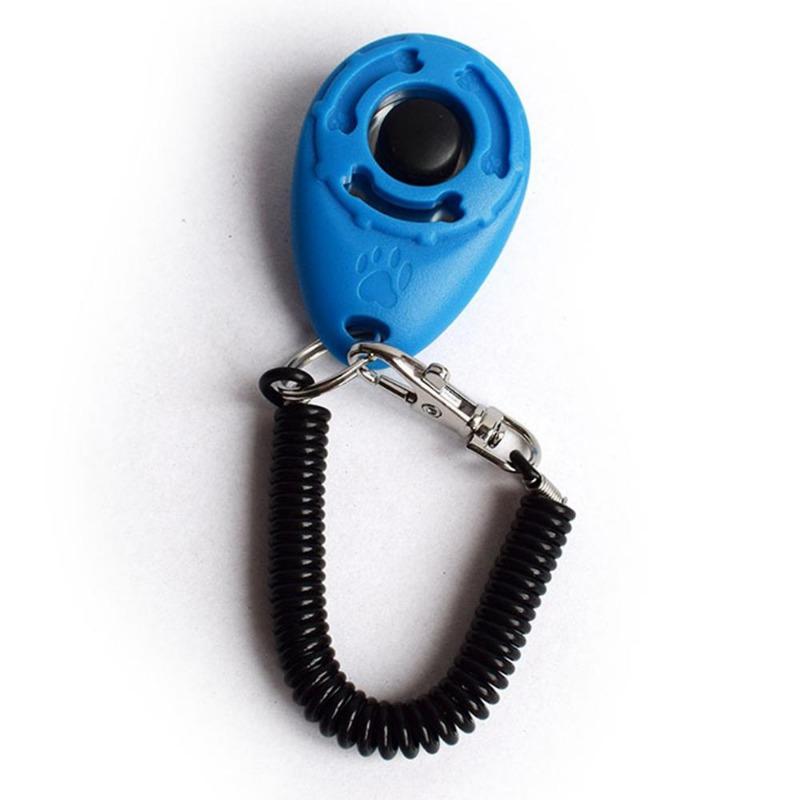 Adjustable Pet Trainer Pet Dog Training Dog Clicker Sound Key Chain And Wrist Strap Doggy Train Click