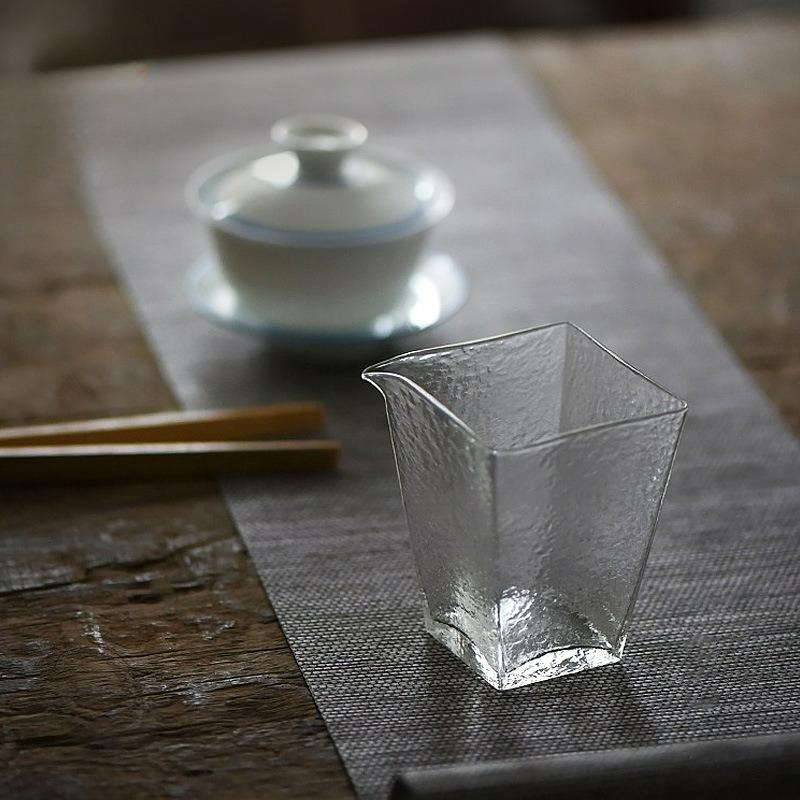 Japoński Styl 200ml Szklana Filiżanka do Herbaty Przezroczyste Czarki Sprawiedliwości Kreatywna Odporna na Ciepło Gospodarstwo Domowe Zestaw do Herbaty Kung Fu Akcesoria do Herbaty