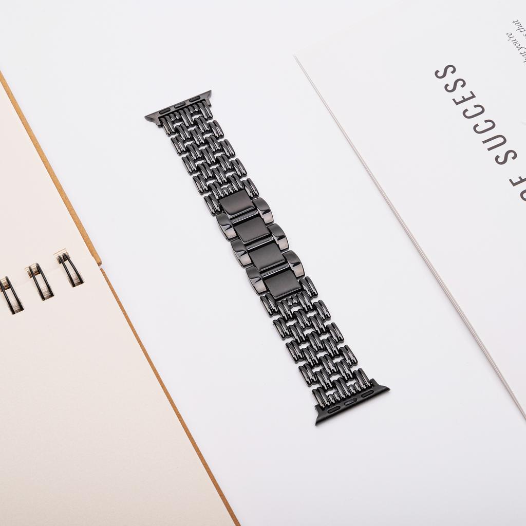 5-Bead Stripe Watch Strap for Apple Watch Series 10 9 8 7 SE 6 5 4 3 2 1 42mm 41mm 40mm 38mm Stainless Steel Wrist Band