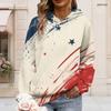 Plus Size Womens Hooded Sweatshirt White Drawstring Long Sleeve Loose Soft Casual Leisure Wear