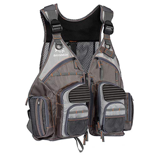 Bassdash Fishing Vest - Men s Outdoor Vest, Free Size (for stream fishing, etc.)
