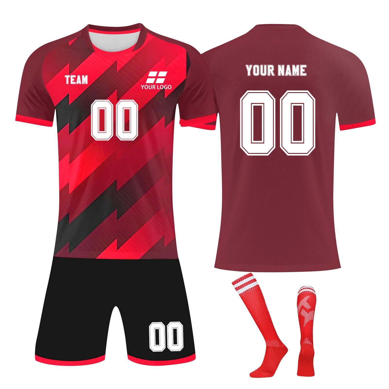 

Комплект персонализированных рубашек для мужчин и девочек с именем и номером, футбольные майки на заказ для мальчиков, тренировочный костюм XS киноварь