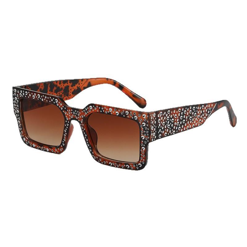 JYL TS Square Punk Sunglasses With Diamonds UV Protection For Street Shooting 118225