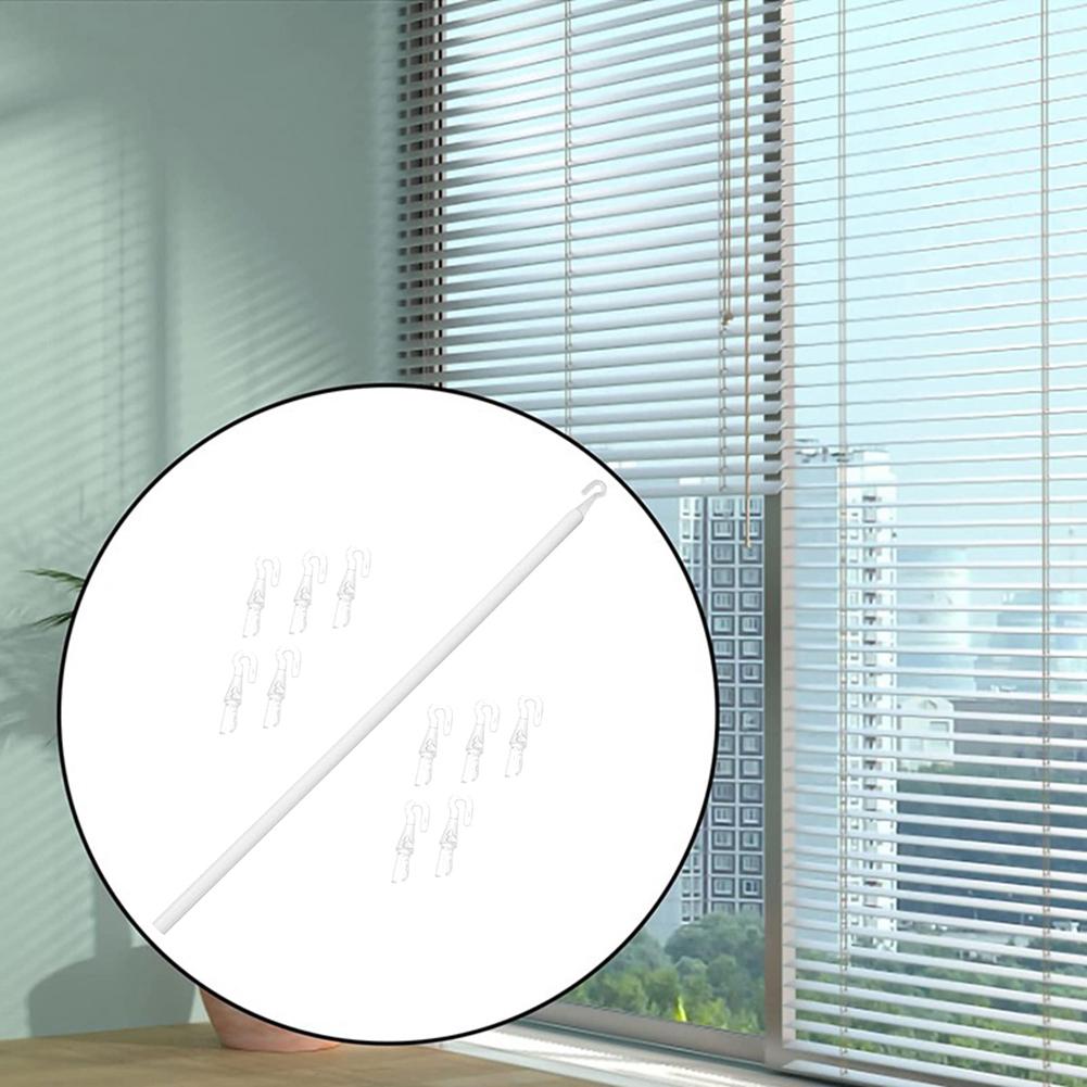 117CM Pull Rod for Venetian Blinds with PP Turnbar Multi Stage Locking and 10 Hooks Suitable for Various Indoor Settings