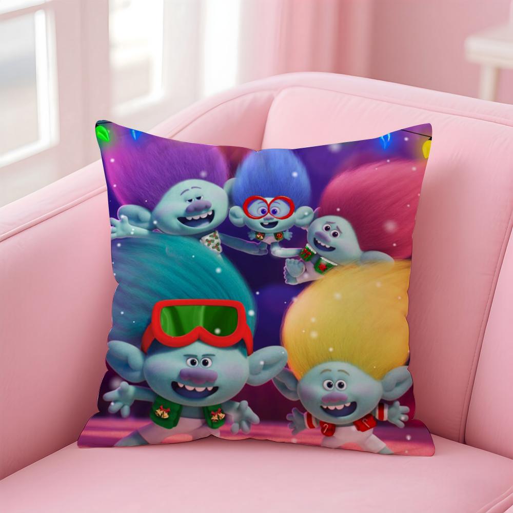 

Colorful Cute American Cartoon TTrolls Cushion Cover Pillow Case Soft Skin Friendly Fabric Concealed Zipper 30X30cm