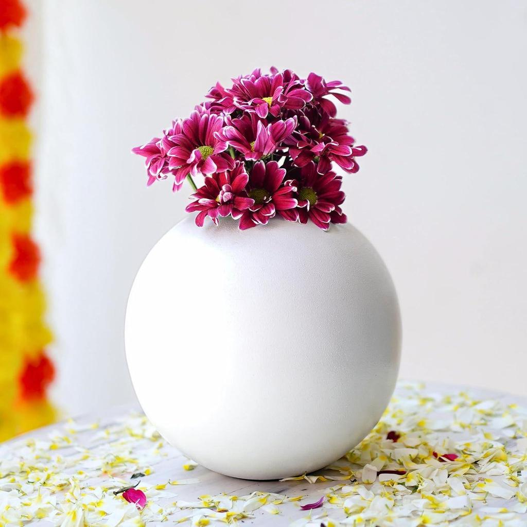 Metal Ball Vase for Home Decor|Round Flower Pot for Bedroom Living Room Office Wedding| | Best Gift |