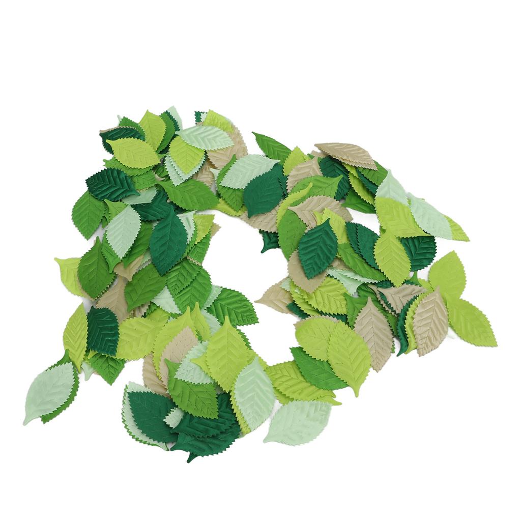 200Pcs Artificial Green Leaves High Simulation Exquisite Details Various Colors Simulation Green