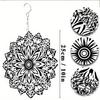 10 Inch Black and White Mandala Wind Spinner Metal Garden Art for Outdoor Decor Patio Porch Balcony Indoor Decor No Electricity Needed