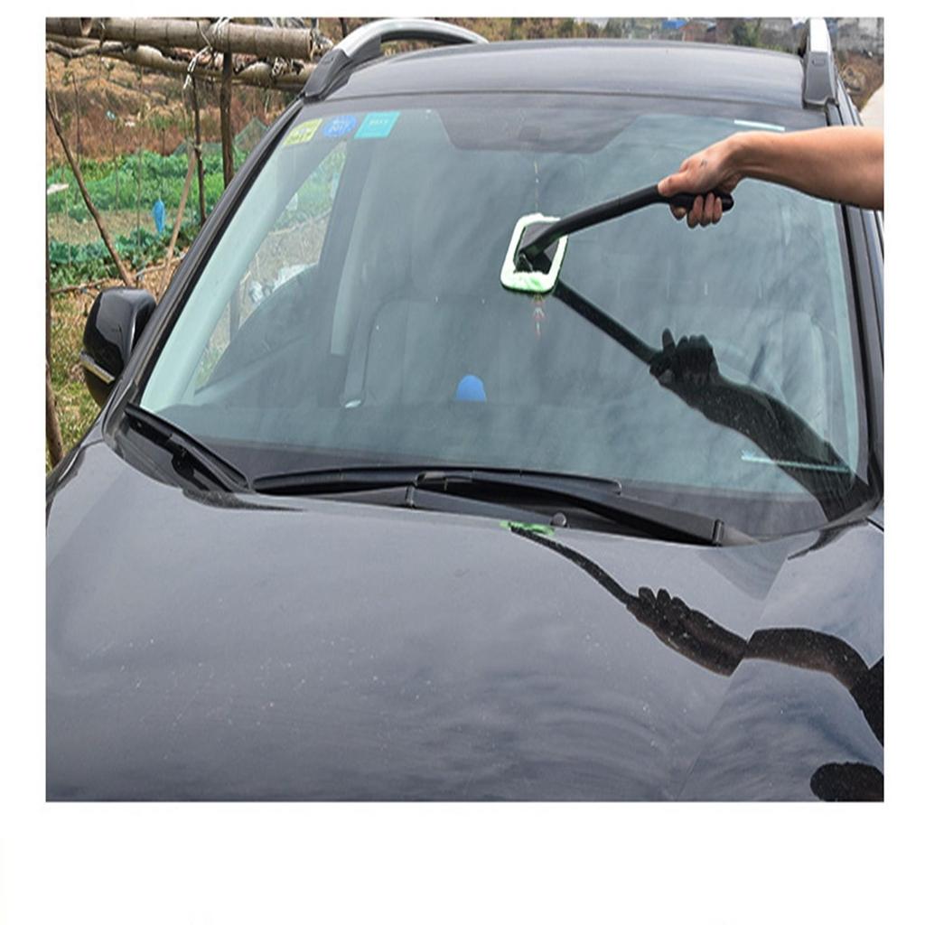 1pc Window Wiper Cleaning Brush Microfiber Wiper Windshield Demister Cleaning Tool Wiper Cleaner Wipe Tool Long Handle Cleaning Cloth  Accessories