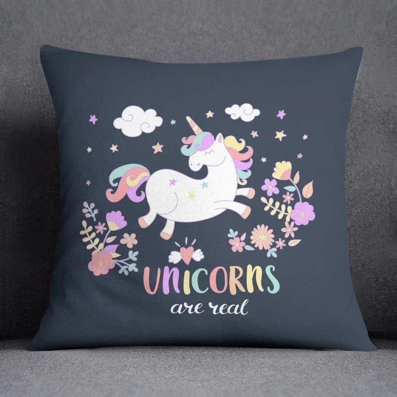 Cartoon Pink Unicorn Collection Pillow Gift Home Office Decor  Bedroom Sofa Car Cushion Cover Case