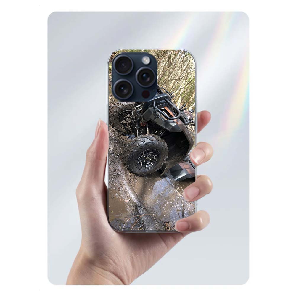 Transparente Handyhülle mit Offroad-Motorrad-Motiv für iPhone 17 Air, 16 Pro Max, 15 Pro, 14 Plus, 17E, 16E, 11, 13, 12 Mini