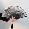 Tragbarer Bambus-Faltfächer Vintage Seiden-Dekorationsfächer Hochzeitsparty Heimdekoration Geschenke Weiblich Tanzender Handfächer Chinesisch