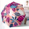 1 Stück Automatischer Faltregenschirm mit tropischen Blättern - 8-Speichen-Eisenrahmen, Tragbarer Sonnenschirm mit Kunststoffgriff yy250731292
