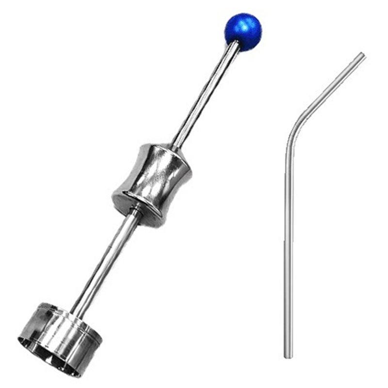 SHGO-Coconut Opener Tool For Young Green Coconut With Stainless Steel Drinking Straw Set Hole Opener, Drilling