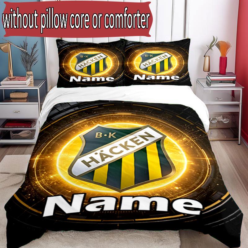 3pcs Duvet Cover Set (1*Duvet Cover + 2*Pillowcase, Without Core), Custom Name BK Hacken Pattern Bedding Set, Home Bedroom Decor Gift