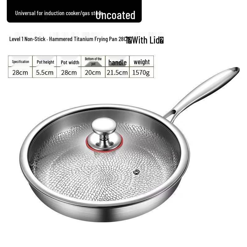 Zhishi 28cm Hammered Titanium Non-stick Frying Pan