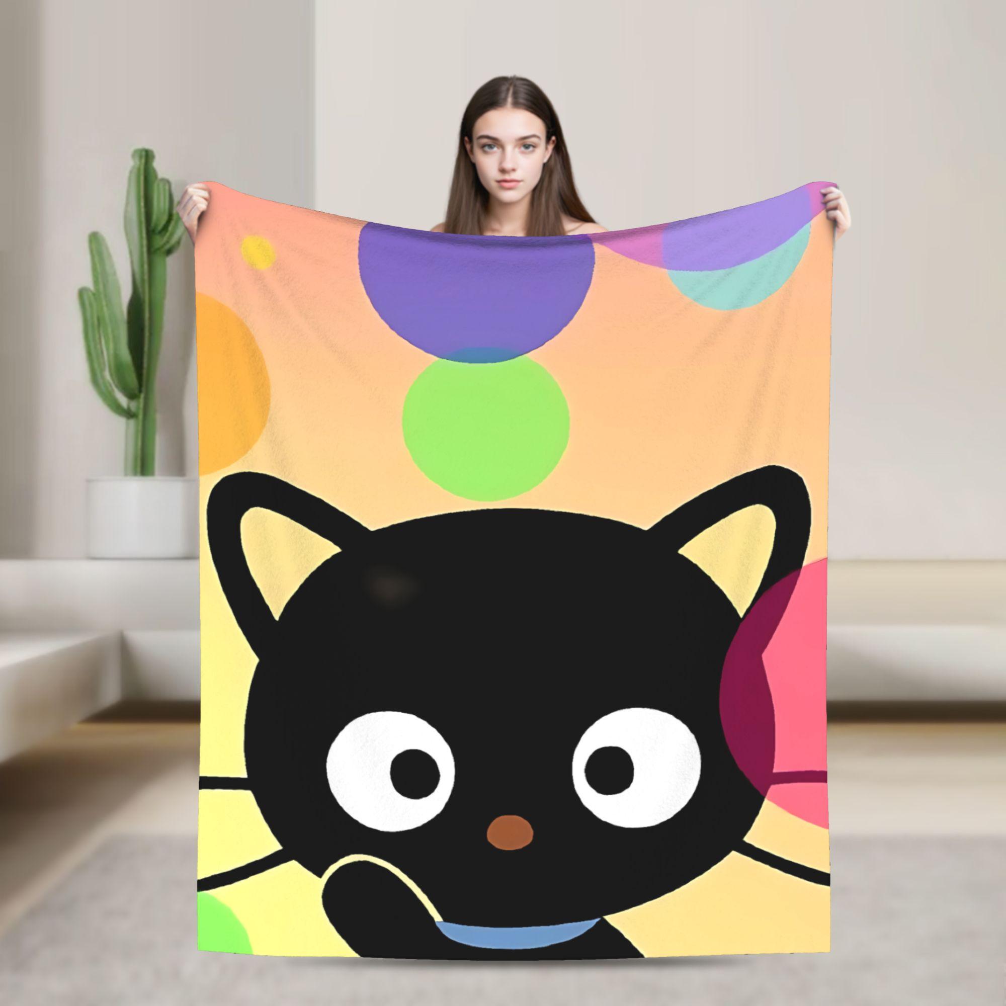 Cute Chococats Blanket Quality Warm Black Cat Throw Blanket Winter Boy Girl Couch Chair Pattern Bedspread 75x90cm