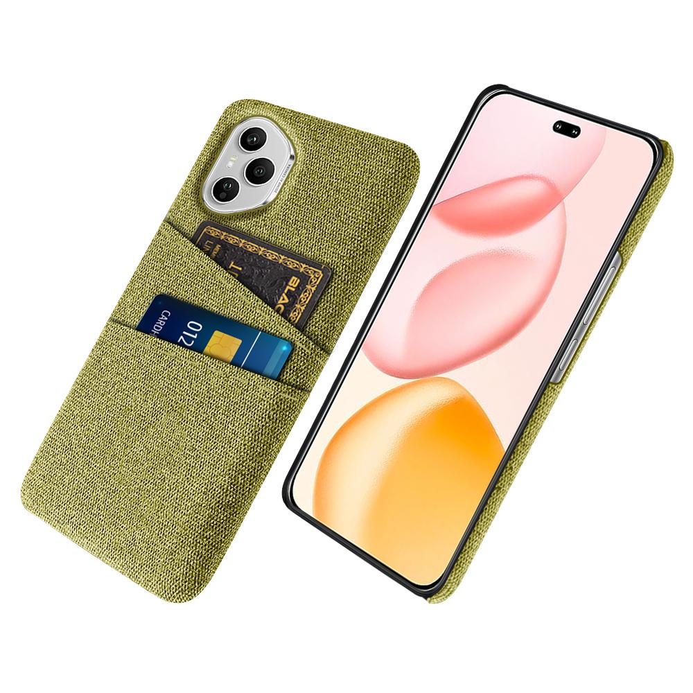 Für Honor 400 Pro 5G (Global) Hülle Stoff+Hartes PC Handyhülle mit Dualen Kartenfächern