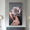 Abstract Rose Flowers Girls Canvas Painting Women Wall Poster Print Modern Wall Art Pictures for Living Room Bedroom Decorativen