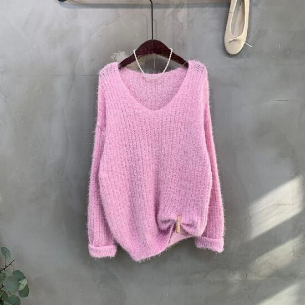C S In The Room Hairy pIne V neCk Long SleeVe Knit 4Color