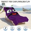 Grimace Purple Character Beach Towel Single Sided 2D Print Soft Microfiber Absorbent Towel For Pool Beach Bath Time Nostalgic