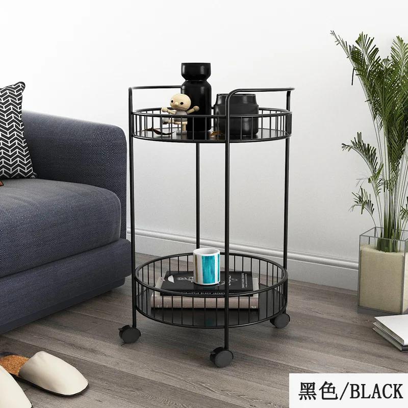 Wrought Iron Kitchen Hotel Furniture Island Table for Household Restaurant Storage Cart Bathroom Coffee Shop Trolley with Wheels