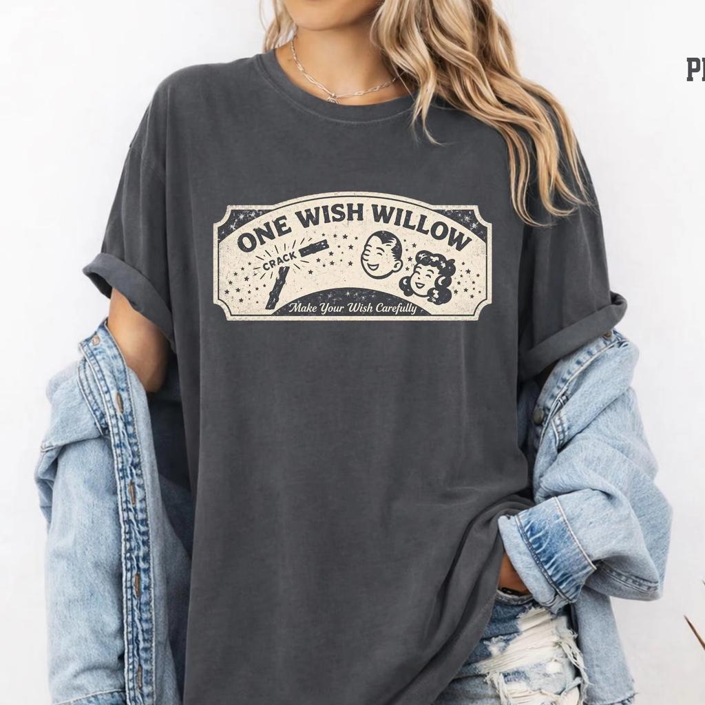 One Wish Willow Retro Obsession Movie Inspired T-Shirt, Cotton Summer 2026 T-Shirt, Men's and Women's Y2K Sportswear, Streetwear