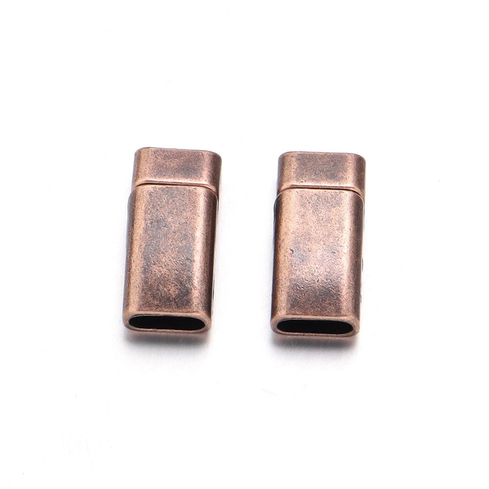 5-10pcs/lot High Quality Alloy Magnetic Buckles Flat Leather Rope Connectors Clasps For DIY Bracelet Necklace Making Accessories