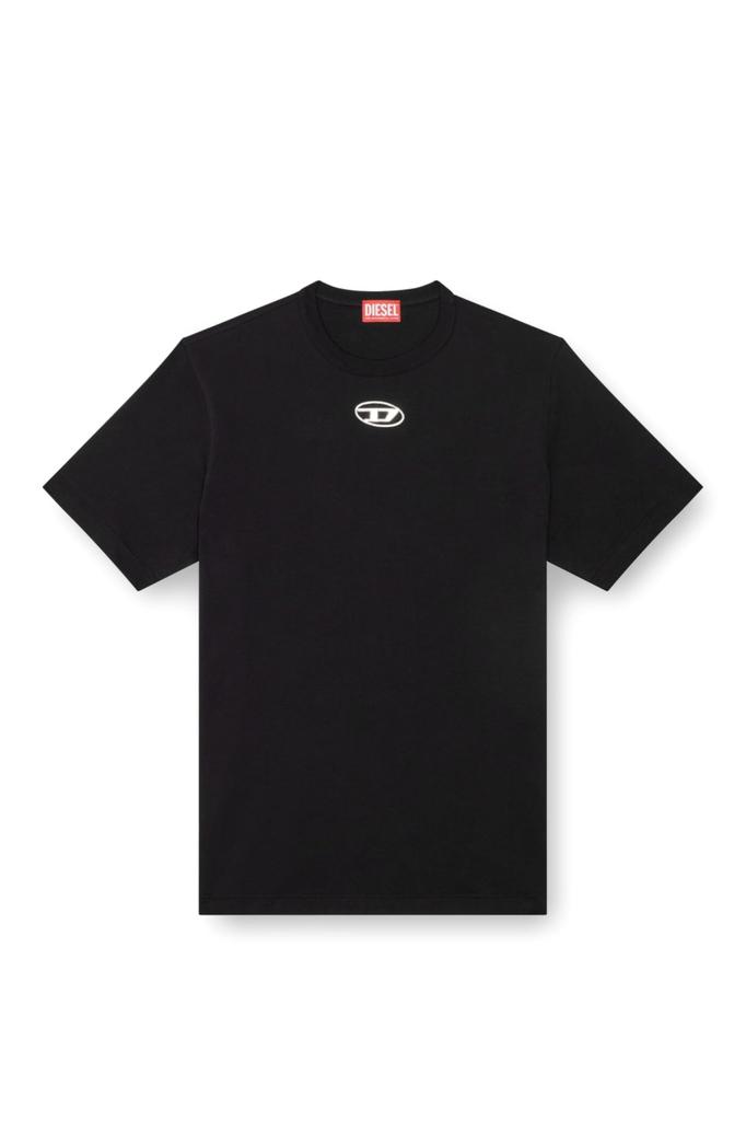 Diesel Logo Oval D Size A178800CLBR Men's T-Shirt, L, Black, 9XX,