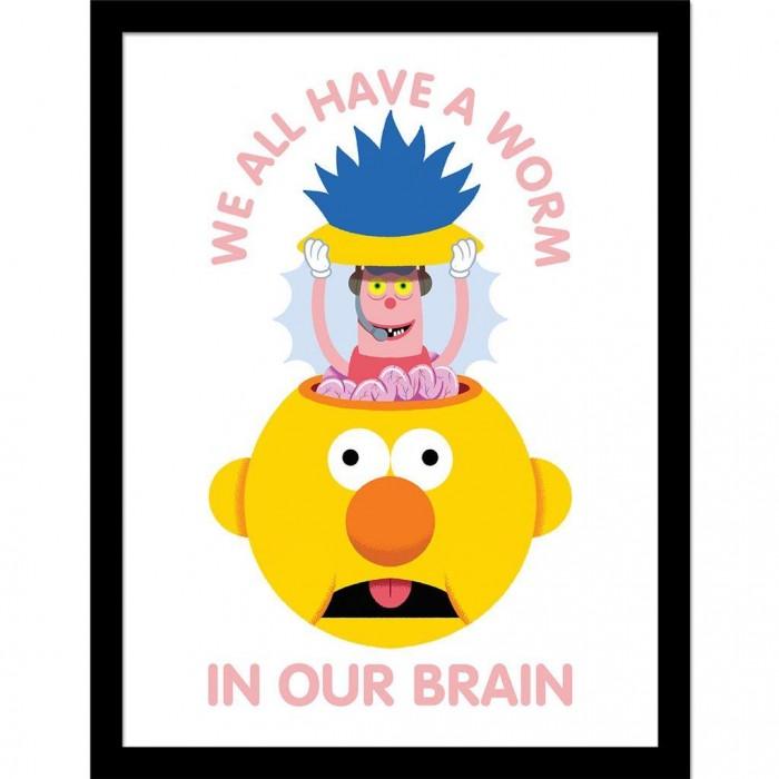 DonÂ´t Hug Me IÂ´m Scared Worm In Our Brain Framed Poster