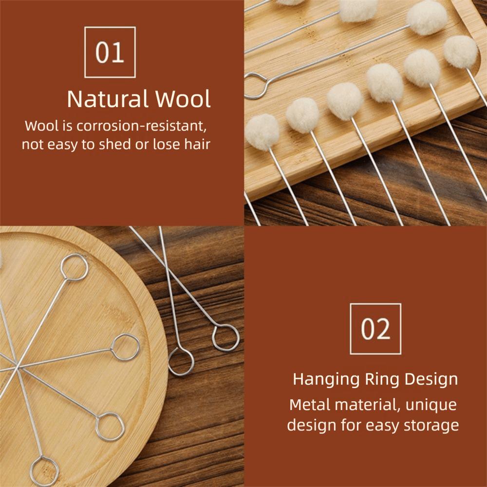 100Pcs 12.5/15cm Wool Daubers Ball Brush Corrosion-resistant Leatherworking Tools Clothes Painting