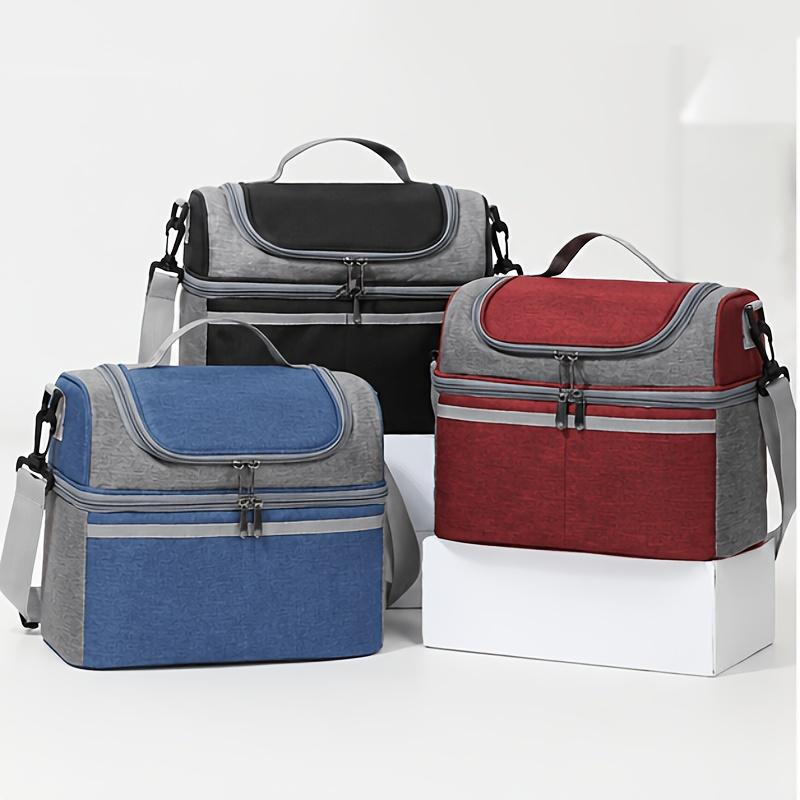 Large Insulated Lunch Bag Oxford Cloth Detachable Thermal Tote For Office Travel Picnic Portable Heat Cold Retention Storage Bag