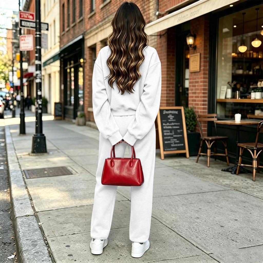 Women's Casual Long Sleeve Sweatshirt and Pants 2 Piece Set, Outfit for Home