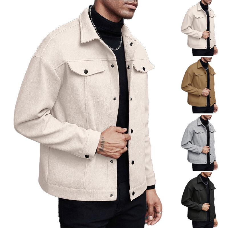 Autumn & Winter Lapel Woolen Men's Coat - Casual Sport Business Jacket