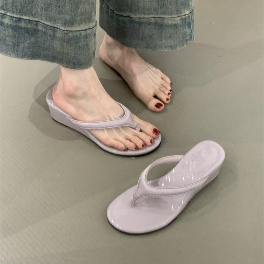 Solid Color Non-slip Leisure Couple Slippers Women Summer Beach Slippers Outdoor Women Flip Flops Breathable Beach sandals women