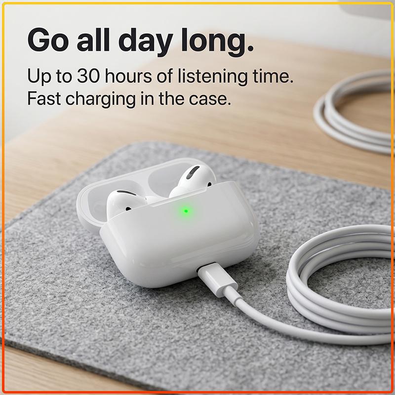 AirPods Pro ANC Earbuds Adaptive EQ Dynamic Head Tracking Auto Pair Noise Isolation Wireless Earphones With Charging Case