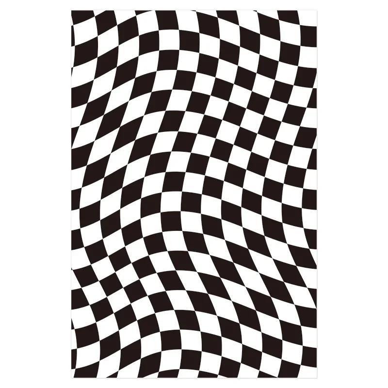 Modern Pink Living Room Carpet Ins Plaid Plush Soft Girls Bedroom Carpets Fashion Large Area Cloakroom Decorative Rug