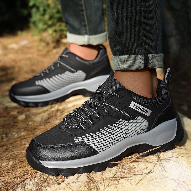 

Shoes for Men Breathable Non Slip Outdoor Casual Lace Up Hiking Sneakers Wear Resistant and Odor Proof Outdoor Hiking Shoes 39 чёрный