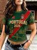 2026 Portugal Print Soccer Jersey Quick Dry Breathable V Neck Football T-shirt Family Matching Parent Kid Fashion fashion Sports