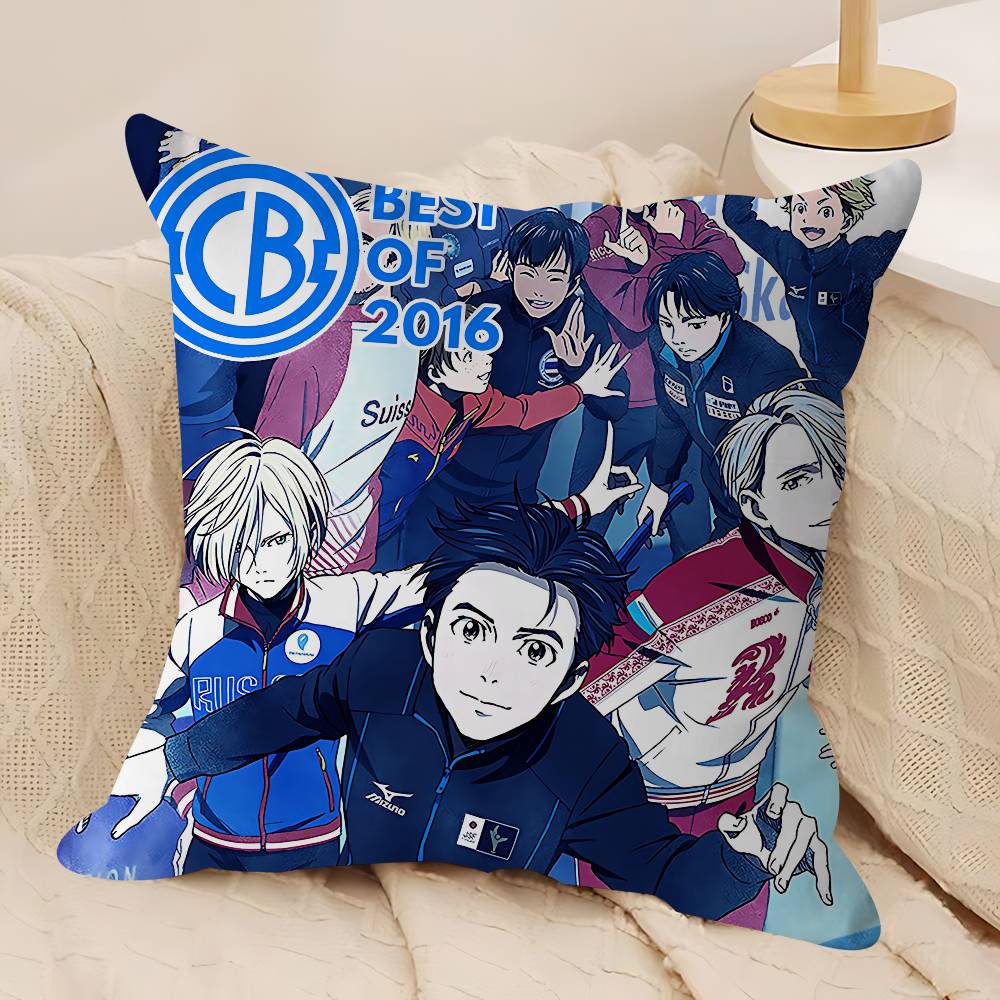 Аниме Y-Yuri On Ice Персонализированная наволочка Пылезащитный чехол Спальня Детская вечеринка Украшение Наволочка День рождения Детский подарок 12x12Inch